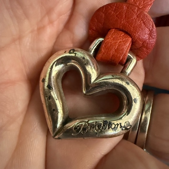 Brighton Vtg Burnt Orange Adjustable Crossbody Organizer Bag Croc Embossed - Picture 11 of 17
